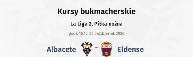 Albacete - Eldense kursy bukmacherskie