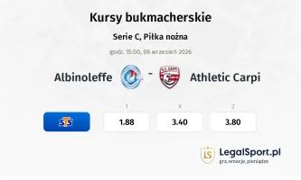 Albinoleffe - Athletic Carpi kursy bukmacherskie