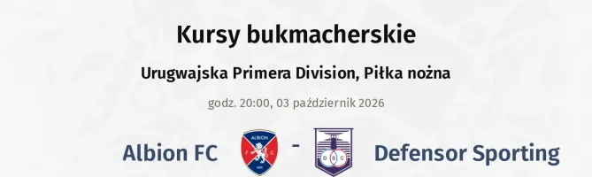 Albion FC - Defensor Sporting kursy bukmacherskie
