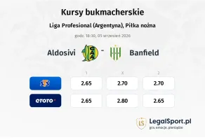 Aldosivi - Banfield kursy bukmacherskie