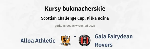 Alloa Athletic - Gala Fairydean Rovers kursy bukmacherskie