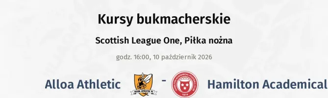 Alloa Athletic - Hamilton Academical kursy bukmacherskie
