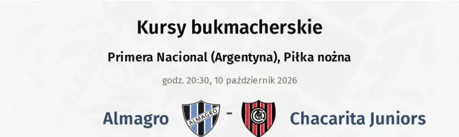 Almagro - Chacarita Juniors kursy bukmacherskie