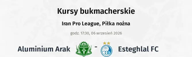 Aluminium Arak - Esteghlal FC kursy bukmacherskie