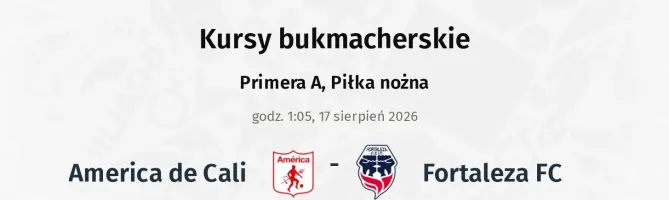 America de Cali - Fortaleza FC kursy bukmacherskie