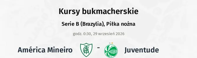 America Mineiro - Juventude kursy bukmacherskie