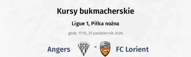 Angers - Lorient kursy bukmacherskie