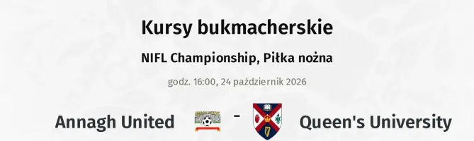 Annagh United - Queen's University kursy bukmacherskie