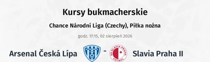 Arsenal Česká Lípa - Slavia Praha II kursy bukmacherskie