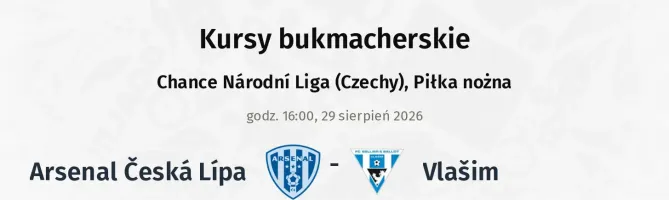 Arsenal Česká Lípa - Vlašim kursy bukmacherskie
