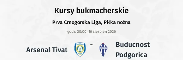 Arsenal Tivat - Buducnost Podgorica kursy bukmacherskie