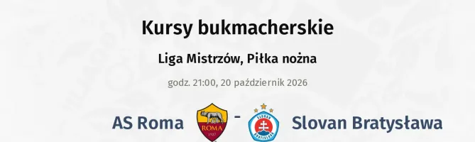 AS Roma - Slovan Bratysława kursy bukmacherskie