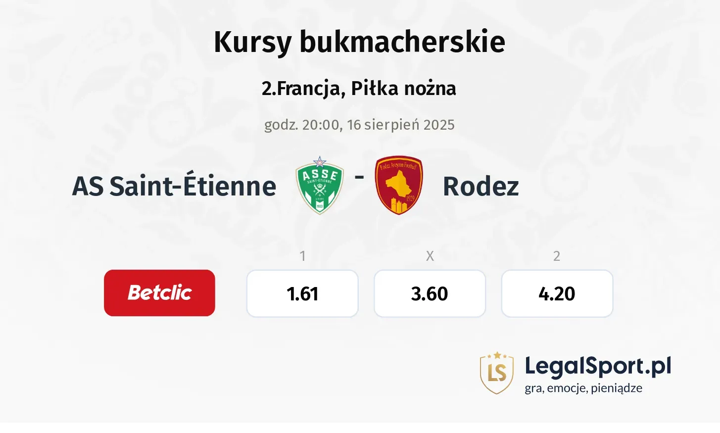 Kursy AS Saint-Étienne - Rodez