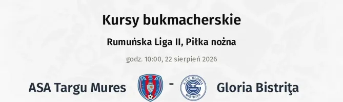ASA Targu Mures - Gloria Bistriţa kursy bukmacherskie
