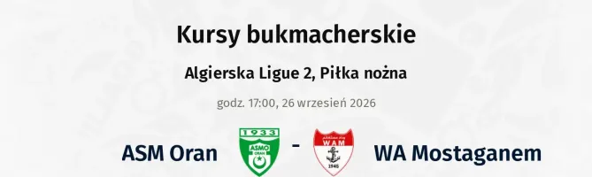 ASM Oran - WA Mostaganem kursy bukmacherskie