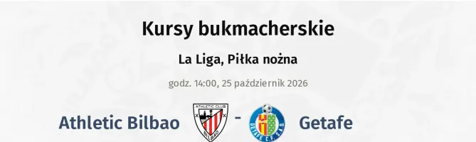 Athletic Club - Getafe kursy bukmacherskie