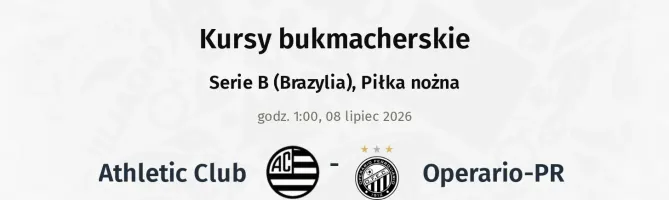 Athletic Club - Operario-PR kursy bukmacherskie