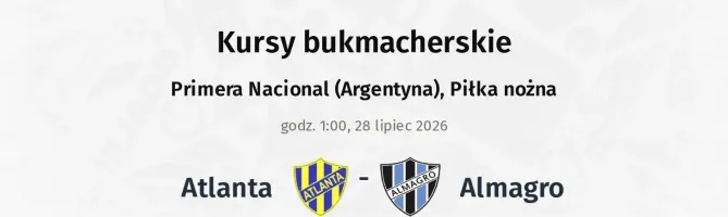 Atlanta - Almagro kursy bukmacherskie