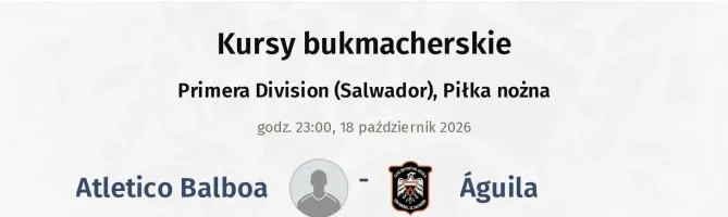 Atletico Balboa - Águila kursy bukmacherskie