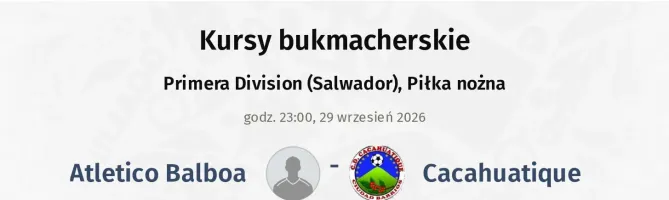 Atletico Balboa - Cacahuatique kursy bukmacherskie