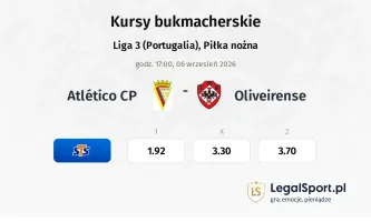 Atlético CP - Oliveirense kursy bukmacherskie