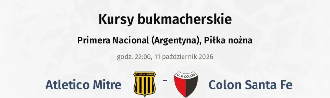 Atletico Mitre - Colon Santa Fe kursy bukmacherskie