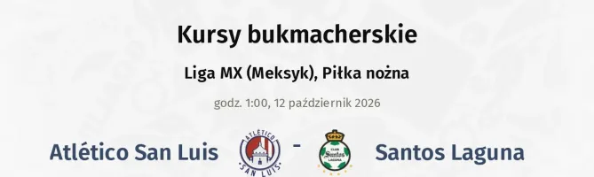 Atletico San Luis - Santos Laguna kursy bukmacherskie