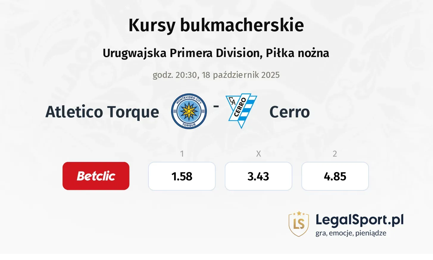 Atletico Torque - Cerro kursy bukmacherskie