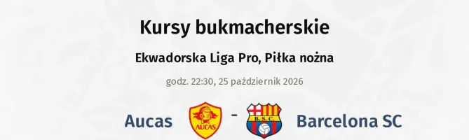 Aucas - Barcelona SC kursy bukmacherskie
