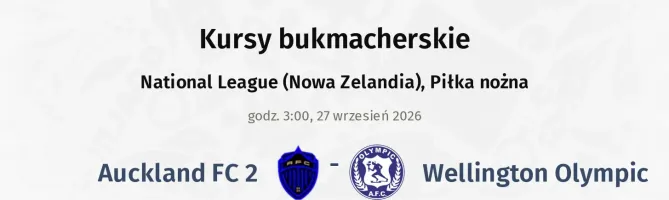 Auckland FC 2 - Wellington Olympic kursy bukmacherskie