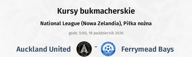 Auckland United - Ferrymead Bays kursy bukmacherskie