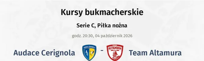 Audace Cerignola - Team Altamura kursy bukmacherskie
