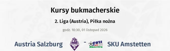 Austria Salzburg - SKU Amstetten kursy bukmacherskie