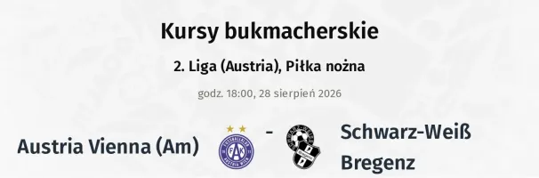 Austria Vienna (Am) - Schwarz-Weiß Bregenz kursy bukmacherskie