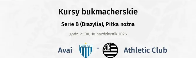 Avai - Athletic Club kursy bukmacherskie