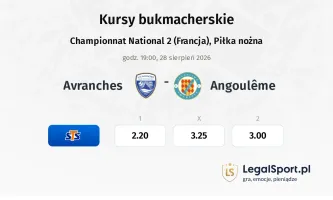 Avranches - Angoulême kursy bukmacherskie