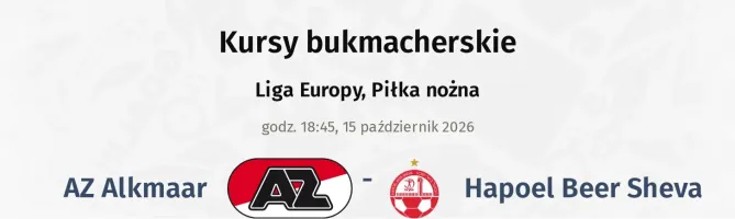 AZ Alkmaar - Hapoel Beer Sheva kursy bukmacherskie