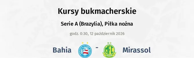 Bahia - Mirassol kursy bukmacherskie