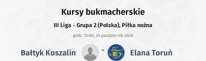 Bałtyk Koszalin - Elana Toruń kursy bukmacherskie