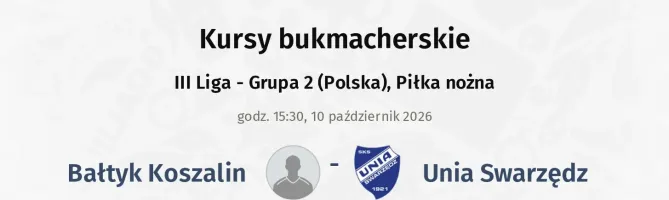 Bałtyk Koszalin - Unia Swarzędz kursy bukmacherskie