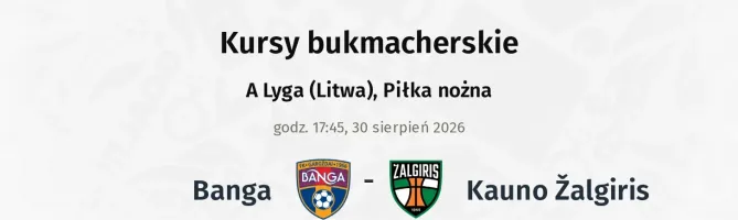 Banga - Kauno Žalgiris kursy bukmacherskie
