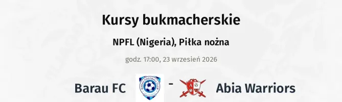 Barau FC - Abia Warriors kursy bukmacherskie