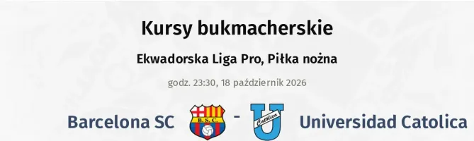Barcelona SC - Universidad Catolica kursy bukmacherskie
