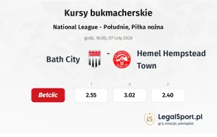 Bath City - Hemel Hempstead Town kursy bukmacherskie
