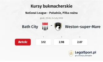 Bath City - Weston-super-Mare kursy bukmacherskie