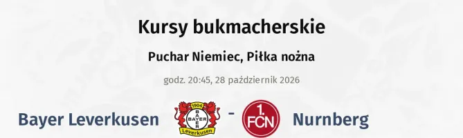 Bayer Leverkusen - 1. FC Nürnberg kursy bukmacherskie