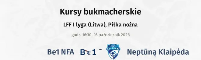 Be1 NFA - Neptūną Klaipėda kursy bukmacherskie