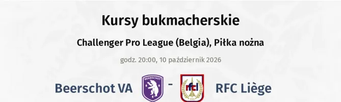 Beerschot VA - Liège kursy bukmacherskie