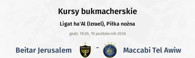 Beitar Jerusalem - Maccabi Tel Awiw kursy bukmacherskie