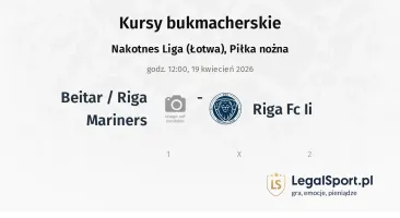 Beitar / Riga Mariners - Riga FC II kursy bukmacherskie